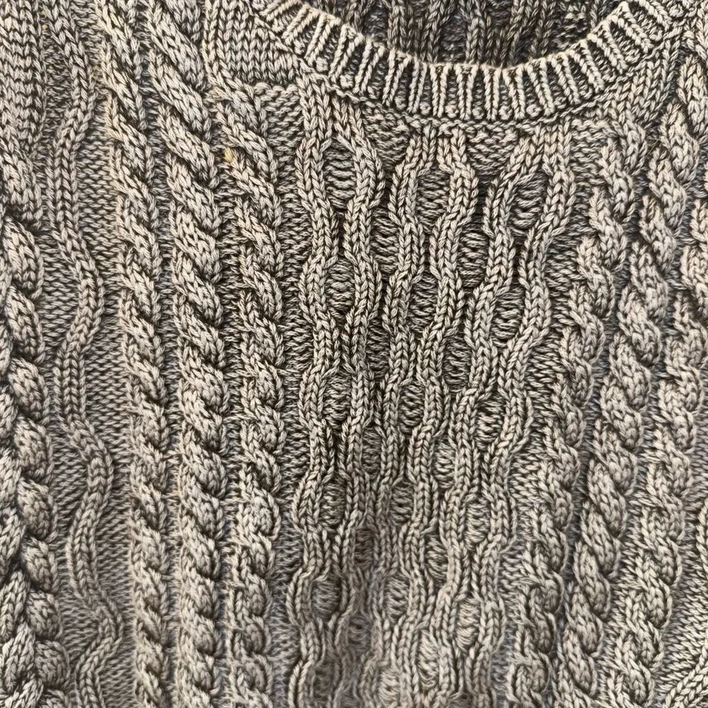Free People Charcoal Cable Knit Top